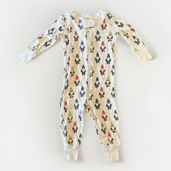 Hanna Andersson Size 3-6 Months Baby Zip Sleeper Rainbow Gnomes Christmas Winter - Picture 1 of 5